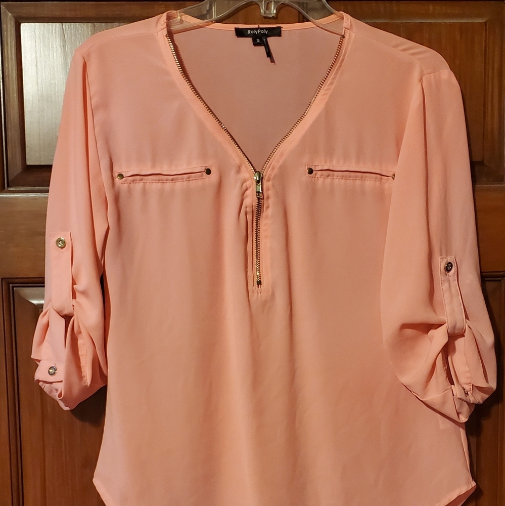 Pink Zipper Blouse